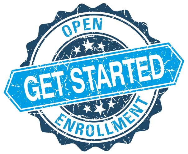 open enrollment get started badge